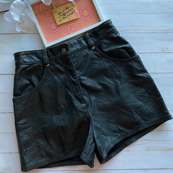 Harley-Davidson Pants - VINTAGE Harley Davidson Leather Rider Shorts